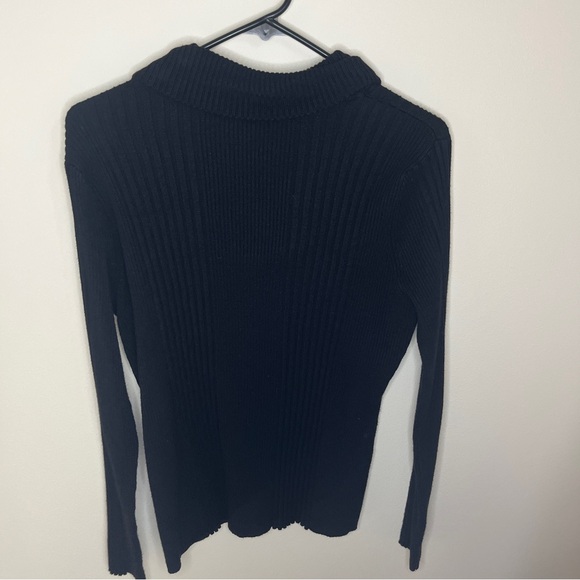 United States sweater Black cowl neck Long Sleeve Turtleneck sweater Women Large - Picture 5 of 5